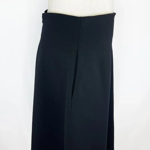 SOLD: Jil Sander Black A-Line High Waisted Wool Blend Skirt - Picture 4 of 10
